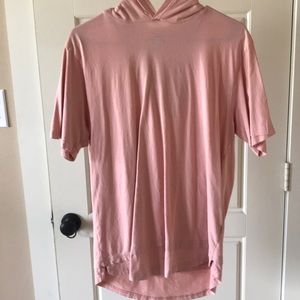 Pink extended hooded t-shirt